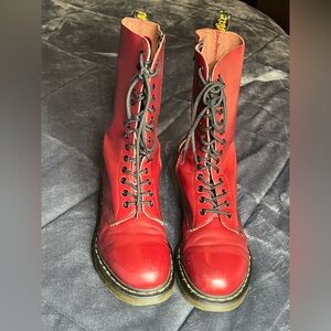 Dr. Martens Red Embossed Logo Detail